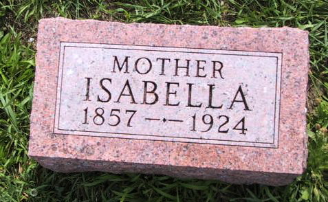 Photo of headstones/Isabella Lyall nee NcLennan 1857-1924 hdstn Menlo Rosehill cem Iowa